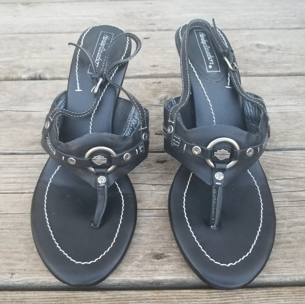 Harley Davidson Black Leather heels
